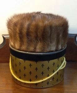 VTG Designed by Laura Light Mink Fur Hat Blond Pillbox w/ Original Hat Box EUC - Picture 1 of 8
