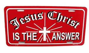 JESUS CHRIST RELIGIOUS CHRISTIAN HOLY CROSS METAL CAR NOVELTY LICENSE PLATE TAG - Picture 1 of 15