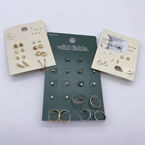 A New Day women's stud earrings sterling silver Wild fable studs small hoops - Picture 1 of 10