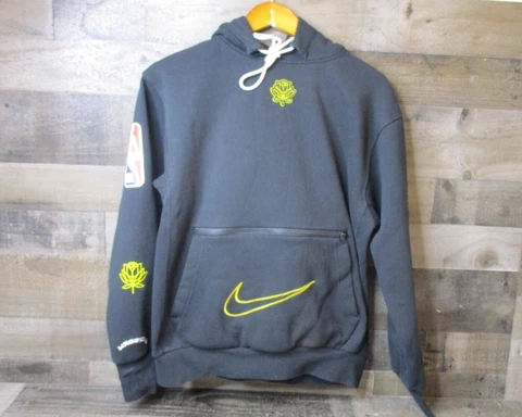 Golden State Warriors Nike Hoodie Mens Small Black Courtside City Edition Fleece Cover