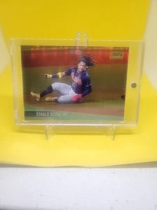 2021 Stadium Club Chrome Ronald Acuna Jr Gold Refractor /50  - Picture 1 of 2