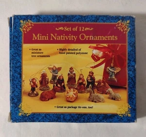 NUOVO set 12 mini decorazioni natalizie in polistirolo dipinto a mano Giftco - Foto 1 di 3