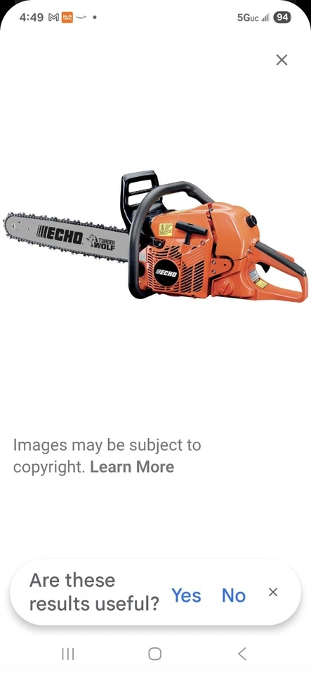 Motosierra de ciclo ECHO 14" 35,8 cc Gas 2 tiempos - Negra/Naranja (CS-355T-14) Foto 1 de 1