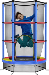 Tappeto Elastico per Bambini 3-6 Anni Con Rete Di Protezione, 6 Colonne E Ingres - Foto 1 di 12
