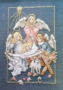 Cross Stitch "ANGEL NATIVITY" pattern ~Christmas, Jesus, sheep, star - Picture 1 of 1