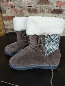 Botas Muk Luks para mujer talla 7 gris Western piel sintética M - Imagen 1 de 5