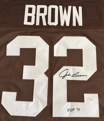 JIM BROWN “HOF 71” CAMISETA AUTOGRAFIADA/FIRMADA CERTIFICADA TRISTAR AUTO LEER DESCRIPCIÓN Foto 1 de 4