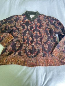 Chaqueta De Colección April Cornell Para Mujer Grande Lana Bohemia Bordada Arte Popular - Imagen 1 de 8
