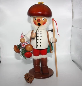 Steinbach German Wooden Smoker "Mushroom Karl" Man 9" Figure - READ - Picture 1 of 22