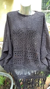 DREIMASTER Poncho vintage schwarz Gr. L - Bild 1 von 9