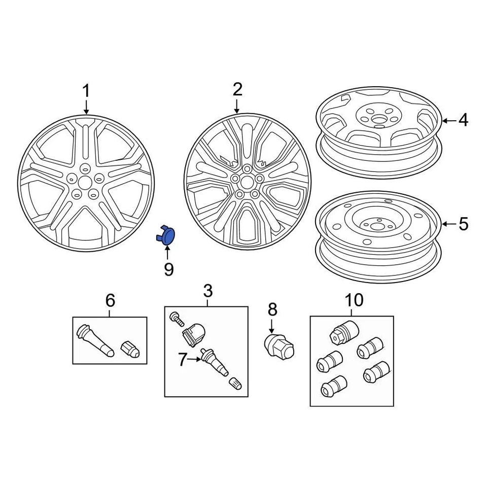 For Ford Police Interceptor Utility 2018-2019 Ford FR3Z1003A Wheel Cap - Image 1 of 1
