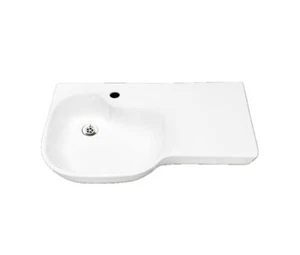 Gentec Sterisan 710mm Anti-Microbial Wall-Mounted Basin Sink with Right-Shelf - Picture 1 of 2