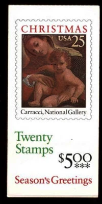 1989 BK167 Christmas Madonn (2 panes Sc 2427a) mint booklet plate number  1 - Image 1 of 2