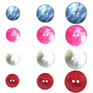 2 x Round 2 Hole Plain Shell Button Craft Dress Baby Clothing Cardigan - Picture 1 of 5