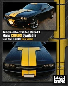 Dodge Challenger 2008-2023 Rally Double T-Stripes Decals (Choose Color) - Picture 1 of 4