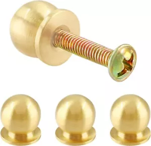 4 Packungen Mini Runde Massive Messing Knöpfe, 1/2 Zoll Durchmesser Messinggriffe, Gold Mini D - Bild 1 von 3
