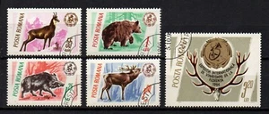 ROMANIA, SCOTT # 1797-1801, USED CTO SET - CHAMOIS AND HUNTING TROPHY, YEAR 1965 - Picture 1 of 1