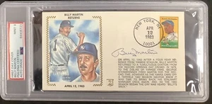 Billy Martin Signed FDC Envelope Returns April 1983 Yankees Auto PSA/DNA Mint 9 - Picture 1 of 5