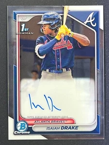 ISAIAH DRAKE 2024 Bowman #CPA-ID 1° Bowman Prospect Cromato Auto Atlanta Braves - Foto 1 di 2