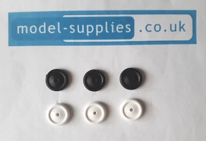 Dinky Repro Rubber Wheels for 37 42 43 44 272 Motorcycle Sidecar Black & White - Picture 1 of 5