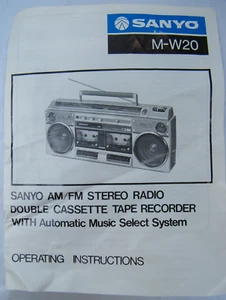 Radio estéreo AM/FM Sanyo M-W20 de colección doble casete grabadora boombox funciona - Imagen 1 de 14