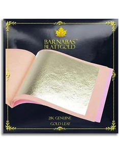 Barnabas Blattgold Genuine 21K Gold Leaf Loose Sheets 3.1 Inches 25 Sheets - Picture 1 of 6