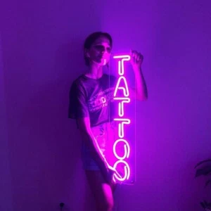 Letrero de neón TATUAJE color personalizado gratis luz LED personalizado TATUAJE salón tienda decoración de pared - Imagen 1 de 14