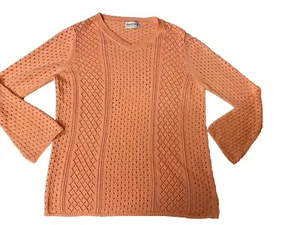 First Love by Lovelyn Damen orange Sherbet Pullover Oberteil Größe 1X Kimonoärmel - Bild 1 von 8