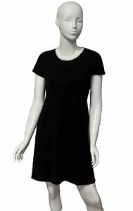 DKNY City Y2K Vintage Black Silk Blend Short Sleeve Sweater Dress Size XL