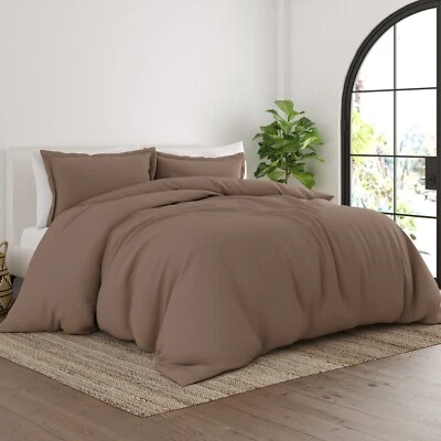 3 PC Cozy Double Brushed Microfiber Bedding Duvet Cover with Pillow Shams - Image 1 of 4