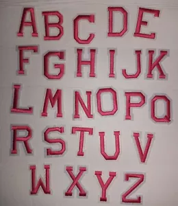 130 Pieces Iron On Letters Monogram Alphabets Embroidered PINK DIY Crafts - Picture 1 of 3