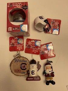 USC Gamecocks Football Team Celebration, Christmas Ornaments, Lot Of 5, NEW - Picture 1 of 6