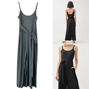 Mono Cuyana Gris Espalda V Talla Pequeña Sin Mangas Cinturón Pima Modal Loungewear - Imagen 1 de 8