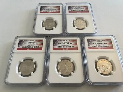 2011-S CLAD NATIONAL PARK QUARTER SET NGC PF70 ULTRA CAMEO FLAG LABEL "TOP POP" - Image 1 of 4