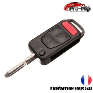 CLE PLIP pour Mercedes Benz ML C CL S SL SEL E A G W Classe 4 boutons lame avec - Imagen 1 de 1
