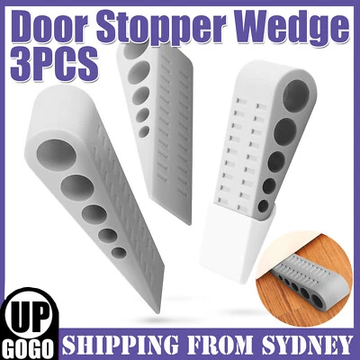 3Pcs Rubber Door Stopper Wedge Jammer Stoppers Heavy Duty Door Stop Security NEW - image 1 of 4