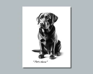 Personalized BLACK Lab LABRADOR Pet Photo YOUR DOG NAME Picture 8x10 11x14 (P6) - Picture 1 of 10