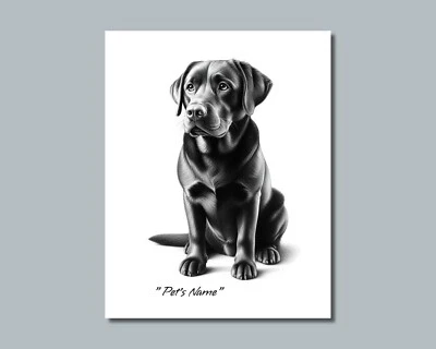 Foto personalizada de laboratorio LABRADOR para mascotas NOMBRE DE TU PERRO 8x10 11x14 (P6) Foto 1 de 4