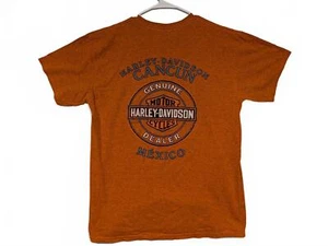 T-shirt Harley-Davidson Cancun Mexico - olio originale stile vintage 2013 arancione - Foto 1 di 8