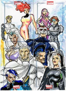 2011 Marvel Universe Sketch 4-Card Puzzle Chow X-men - Imagen 1 de 1