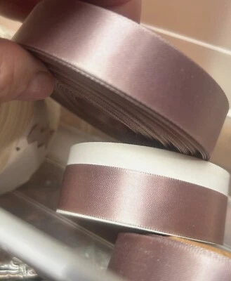 винтажная двусторонняя атласная лента 5/8 дюйма 1 ярд сделано во Франции - Изображение 1 из 3