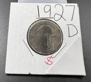 1927 D Standing Liberty Silver Quarter Coin AG Details - Picture 1 of 4