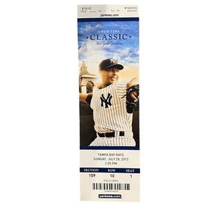 2013 NEW YORK YANKEES VS RAYS TICKET STUB JETER 7/28 HIDEKI MATSUI RETIREMENT - Picture 1 of 2