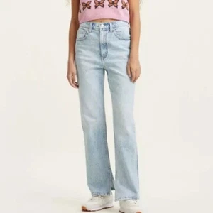 LEVI’S Premium 70s High Slim Straight Jeans in Worn Indigo - Light Wash Size 27 - Picture 1 of 10
