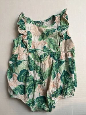 Pantalones Cortos Wonder Nation Bebé Niñas Una Pieza Talla 18 Meses 18M Verde Hojas de Selva Foto 1 de 4