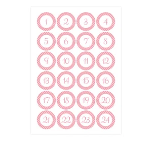 Advents-Aufkleber 'Lilly' rosa Sternchen - Sticker für den Adventskalender - Bild 1 von 1