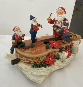Vtg San Francisco Music Box Christmas Santa Elves Animated - Picture 1 of 13