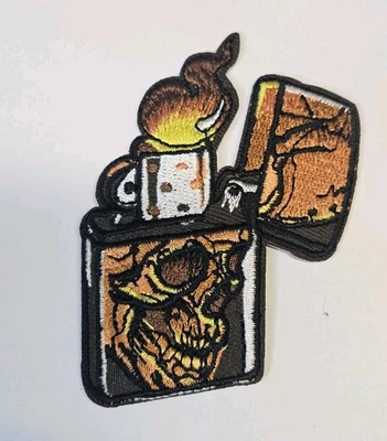 Patches Skeleton Lighter Humor Embroidered Iron On Patch 2.5" x 3" IO8 - Image 1 of 2