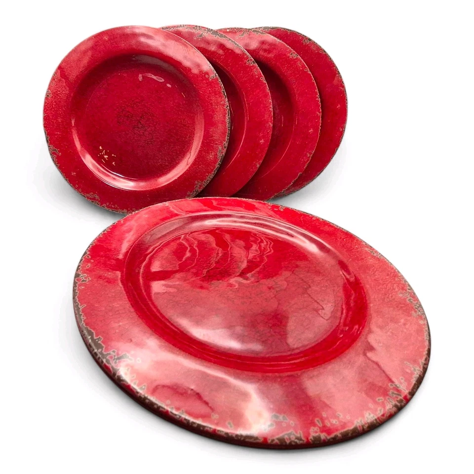 Juego de 6 platos de melamina Laurie Gates California Designs rojo Mauna  Foto 1 de 4
