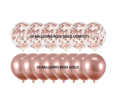 30 Rose Gold Balloons 18 in Birthday Party Wedding Baby Shower Decoration - Image 1 of 4